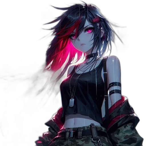 jacket, mask, weapon, cyberpunk transparent PNG cut-out
