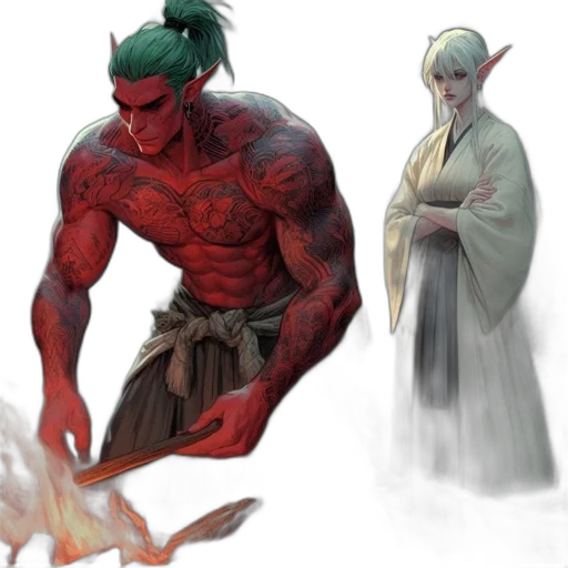 concept art, fantasy art, comic book art, watercolor transparent PNG cut-out