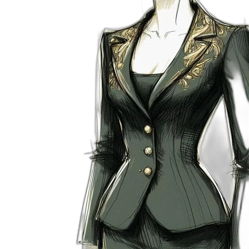 jacket, dress, jewelry, concept art transparent PNG cut-out