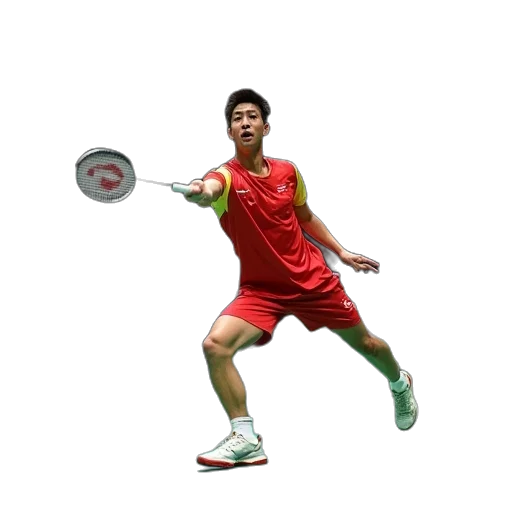 photorealistic, 3d render, chinese, badminton transparent PNG cut-out