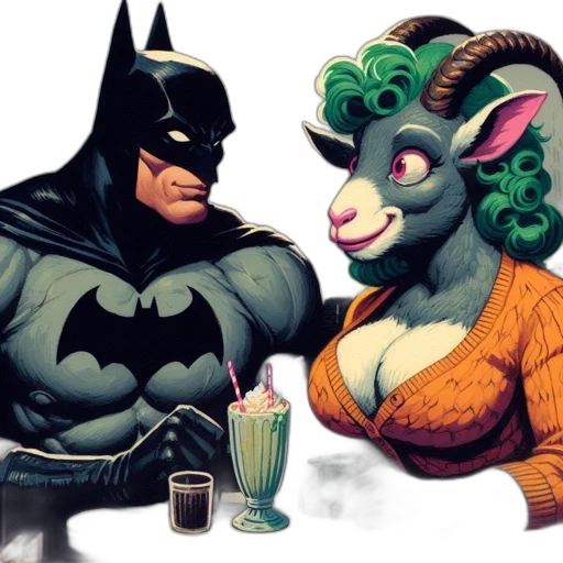 comic book art, concept art, two, figures transparent PNG cut-out