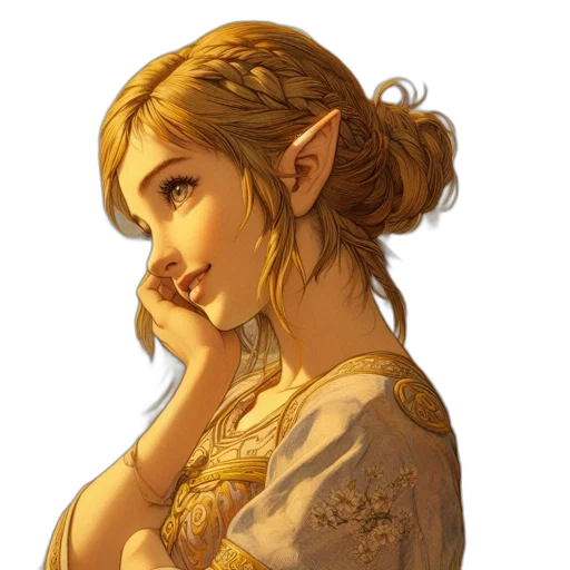 face, dress, staff, dragon transparent PNG cut-out