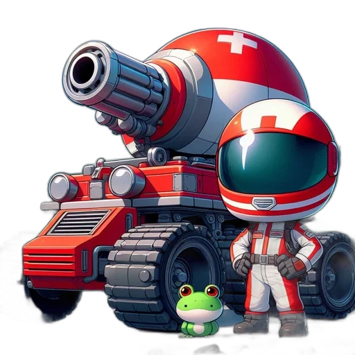 robot, weapon, concept art, pixel art transparent PNG cut-out