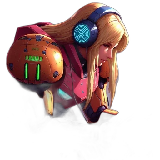 robot, jacket, face, weapon transparent PNG cut-out