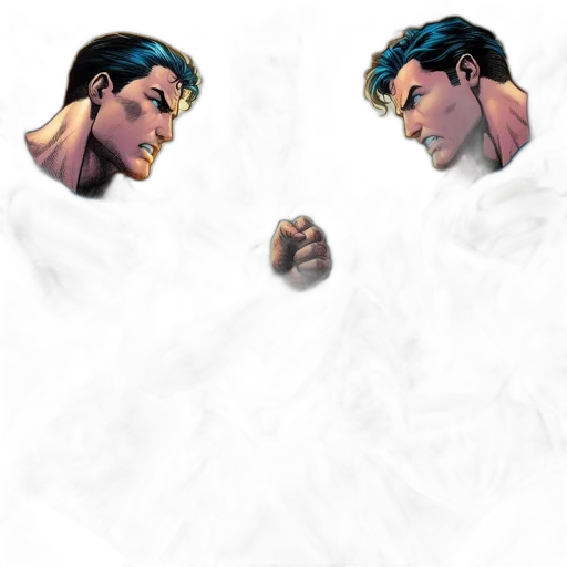 face, mask, crown, comic book art transparent PNG cut-out