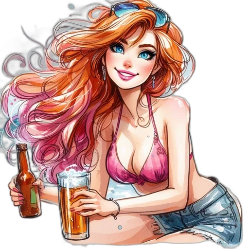 cartoon, fantasy art, anime, comic book art transparent PNG cut-out