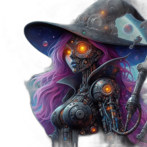robot, fantasy art, cyberpunk, concept art transparent PNG cut-out