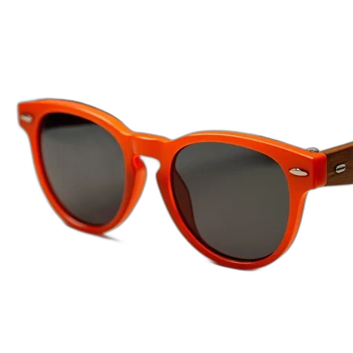 3d render, orange, sunglasses, wood transparent PNG cut-out
