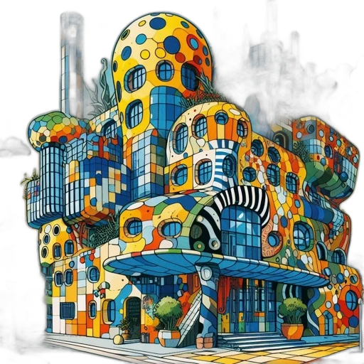 building, concept art, 3d render, fantasy art transparent PNG cut-out