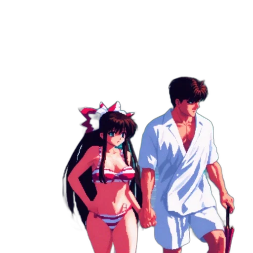 vaporwave, anime, pixel art, concept art transparent PNG cut-out
