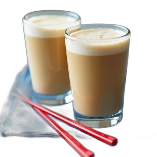 food, two, glasses, creamy transparent PNG cut-out