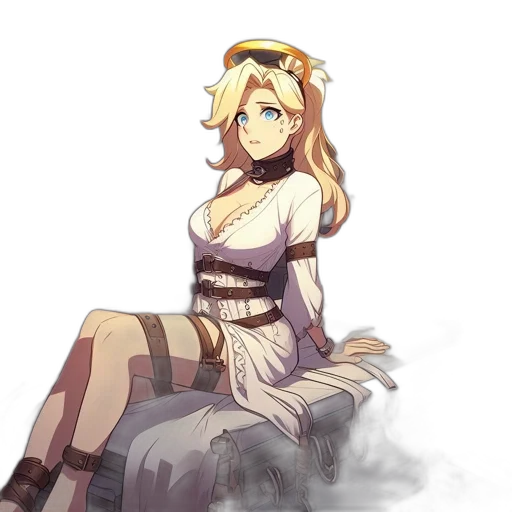 dress, staff, weapon, crown transparent PNG cut-out