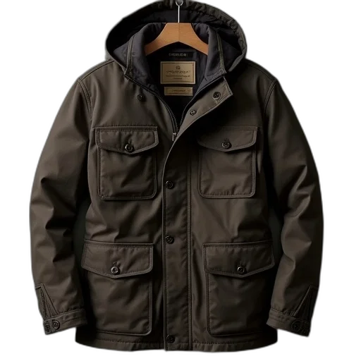 jacket, earth tones, ankney, waxed transparent PNG cut-out