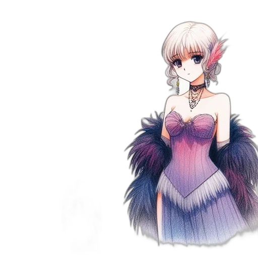 dress, staff, dragon, fantasy art transparent PNG cut-out