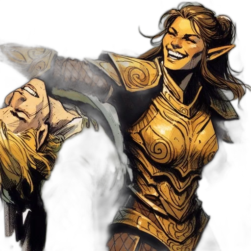 concept art, fantasy art, comic book art, watercolor transparent PNG cut-out