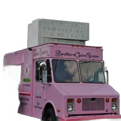 3d render, pink, food, truck transparent PNG cut-out