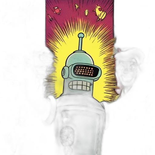 robot, staff, mask, hat transparent PNG cut-out
