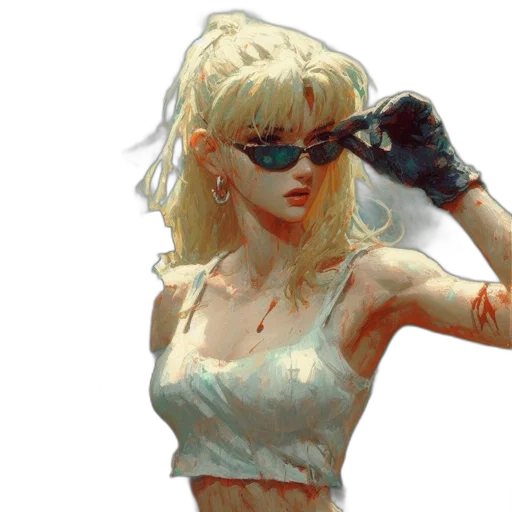 cyberpunk, concept art, comic book art, pixel art transparent PNG cut-out