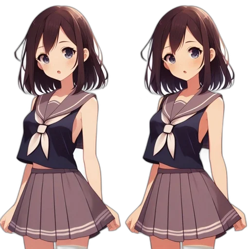 dress, face, anime, concept art transparent PNG cut-out