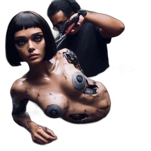 robot, jewelry, cyberpunk, concept art transparent PNG cut-out