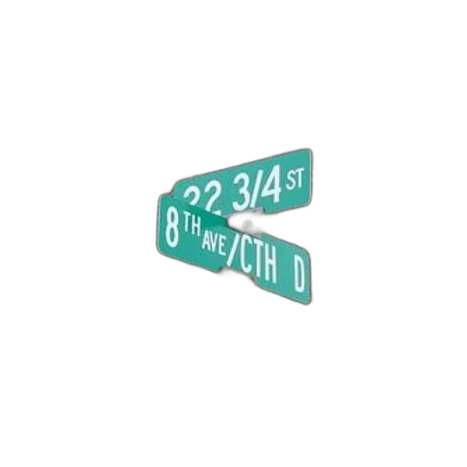 3d render, green, street, sign transparent PNG cut-out