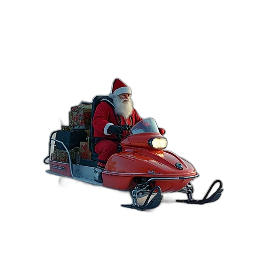 car, 3d render, concept art, santa transparent PNG cut-out