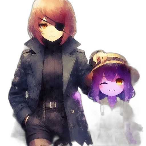 hat, jacket, mask, staff transparent PNG cut-out