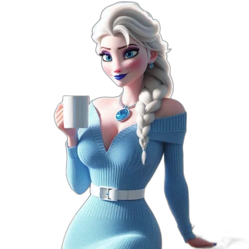 dress, robot, 3d render, fantasy art transparent PNG cut-out