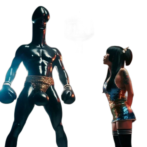 robot, dress, concept art, 3d render transparent PNG cut-out