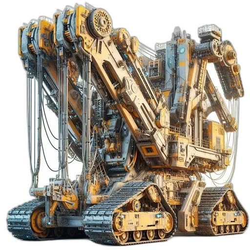 robot, weapon, 3d render, concept art transparent PNG cut-out