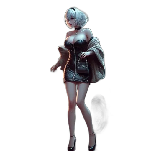 jacket, dress, robot, staff transparent PNG cut-out