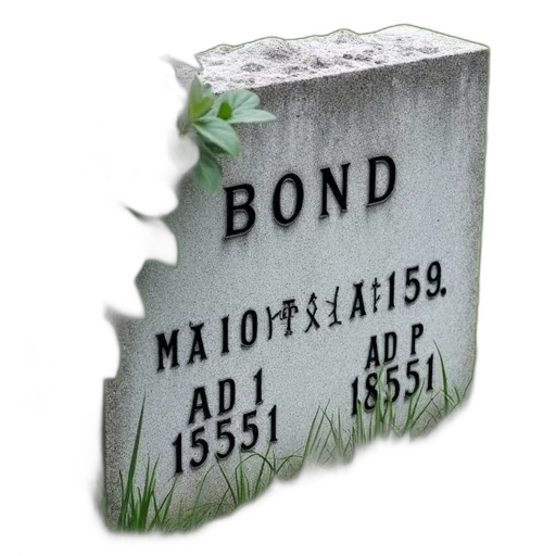 3d render, weathered, stone, headstone transparent PNG cut-out