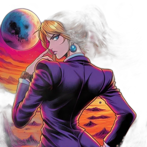 jacket, staff, comic book art, concept art transparent PNG cut-out