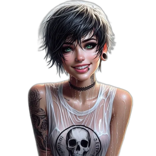 face, comic book art, photorealistic, fantasy art transparent PNG cut-out
