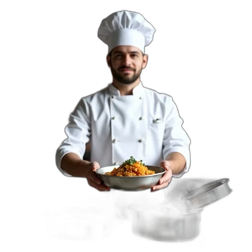 staff, food, hat, robot transparent PNG cut-out