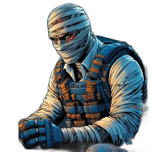 mask, comic book art, concept art, pixel art transparent PNG cut-out