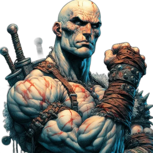 comic book art, concept art, fantasy art, formidable transparent PNG cut-out