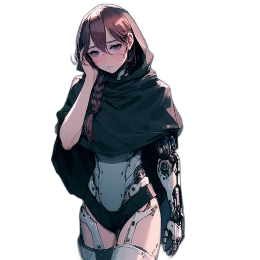 robot, dress, jacket, weapon transparent PNG cut-out