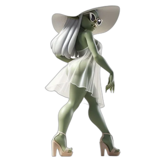 hat, dress, creature, robot transparent PNG cut-out