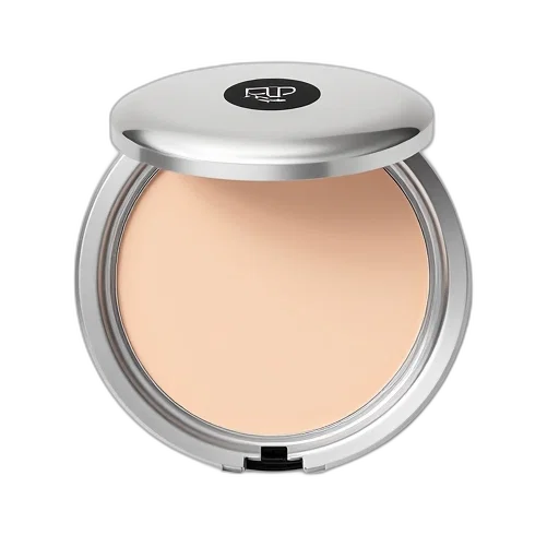 compact, powder, silver, lid transparent PNG cut-out