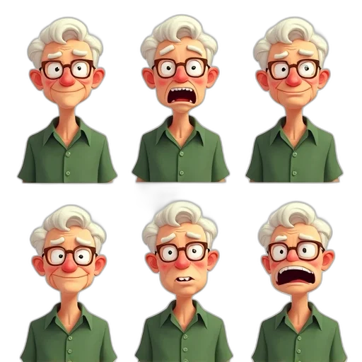 face, cartoon, concept art, 3d render transparent PNG cut-out