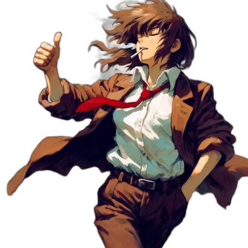 jacket, staff, weapon, pixel art transparent PNG cut-out