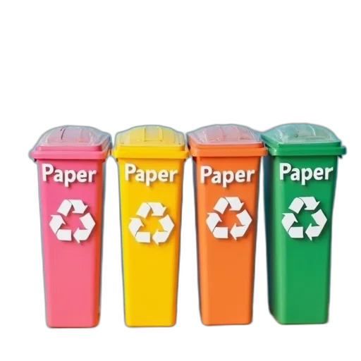 3d render, colorful, four, recycle transparent PNG cut-out