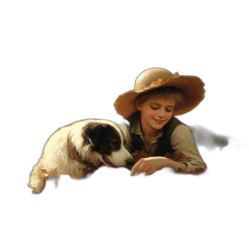 hat, animal, staff, photorealistic transparent PNG cut-out