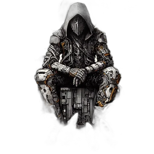 jacket, mask, weapon, sword transparent PNG cut-out