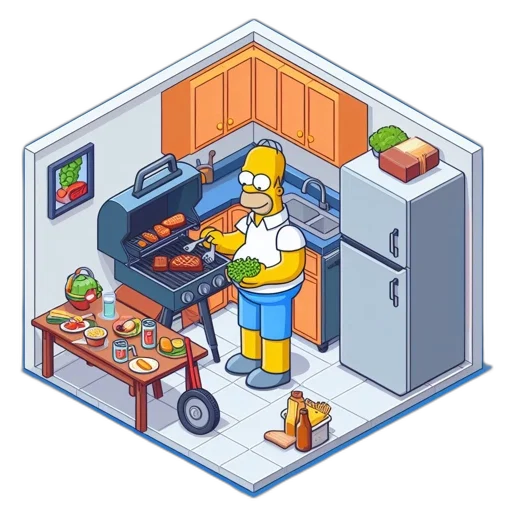 food, furniture, robot, pixel art transparent PNG cut-out