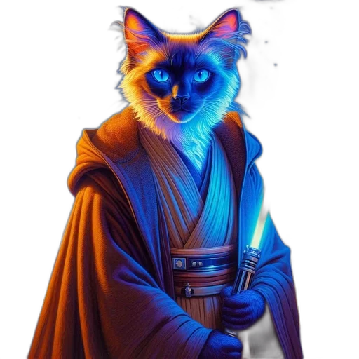 staff, jacket, animal, fantasy art transparent PNG cut-out