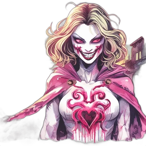 comic book art, concept art, fantasy art, watercolor transparent PNG cut-out