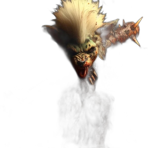 dragon, mask, creature, staff transparent PNG cut-out