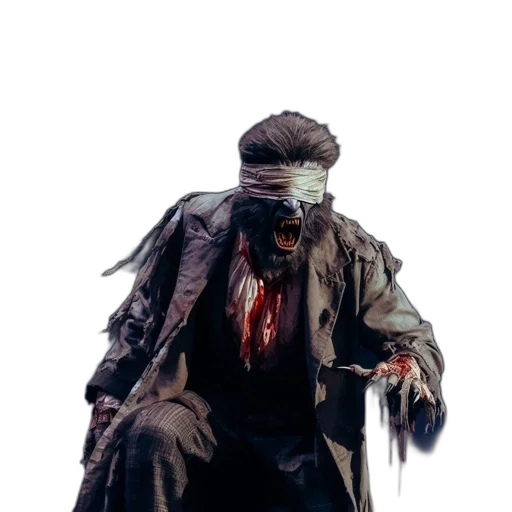 jacket, staff, mask, hat transparent PNG cut-out